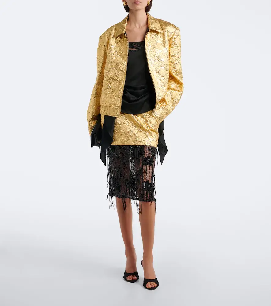 Jacques Wei Embellished paneled cloqué midi skirt | Thumbnail 2 Jacques Wei Embellished paneled cloqué midi skirt | Thumbnail 2