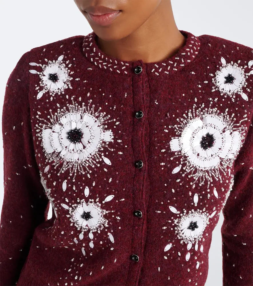 Jacques Wei Embellished floral wool-blend cardigan | Thumbnail 2 Jacques Wei Embellished floral wool-blend cardigan | Thumbnail 2