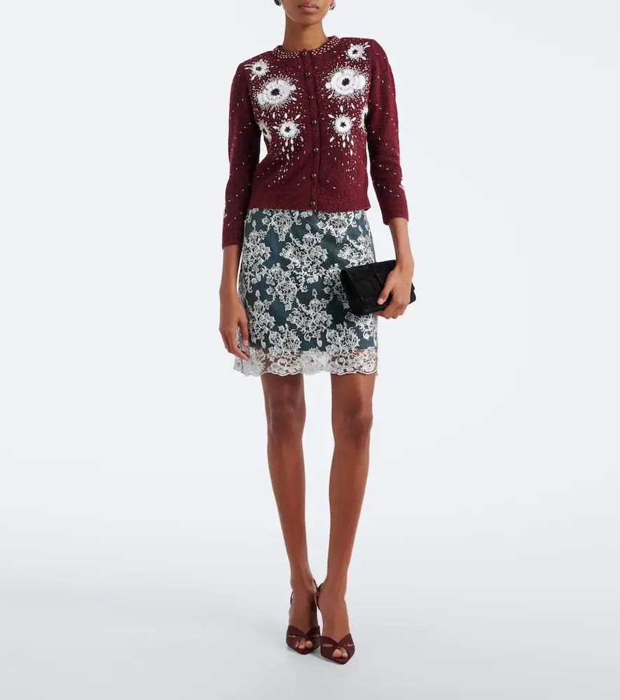 Jacques Wei Embellished floral wool-blend cardigan | Thumbnail 3 Jacques Wei Embellished floral wool-blend cardigan | Thumbnail 3