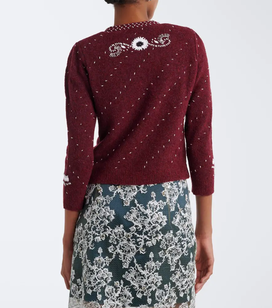 Jacques Wei Embellished floral wool-blend cardigan | Thumbnail 4 Jacques Wei Embellished floral wool-blend cardigan | Thumbnail 4