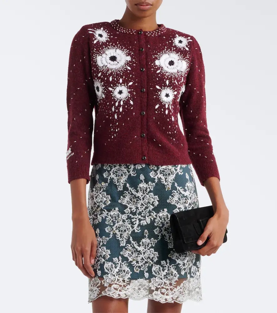 Jacques Wei Embellished floral wool-blend cardigan | Thumbnail 5 Jacques Wei Embellished floral wool-blend cardigan | Thumbnail 5