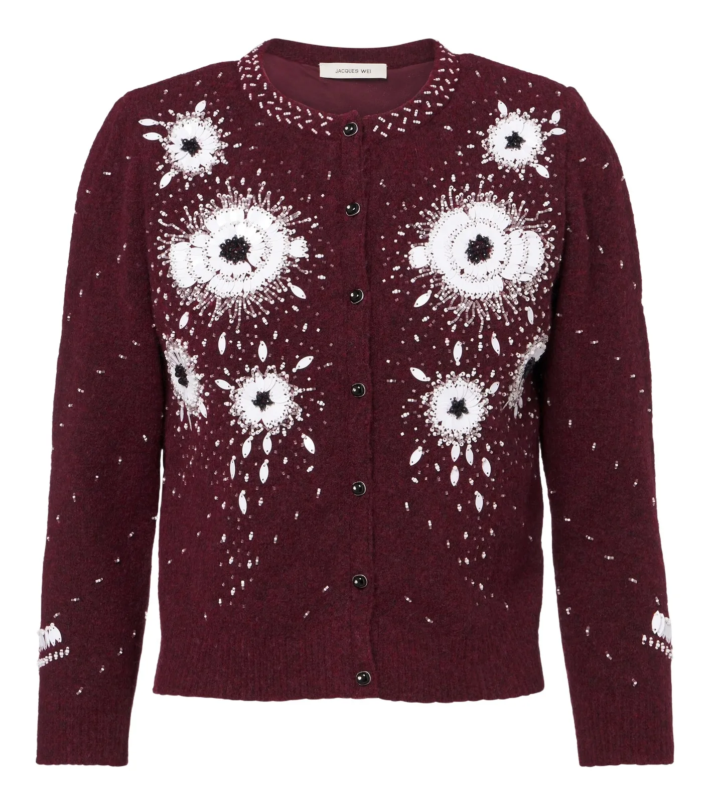 Embellished floral wool-blend cardigan Embellished floral wool-blend cardigan