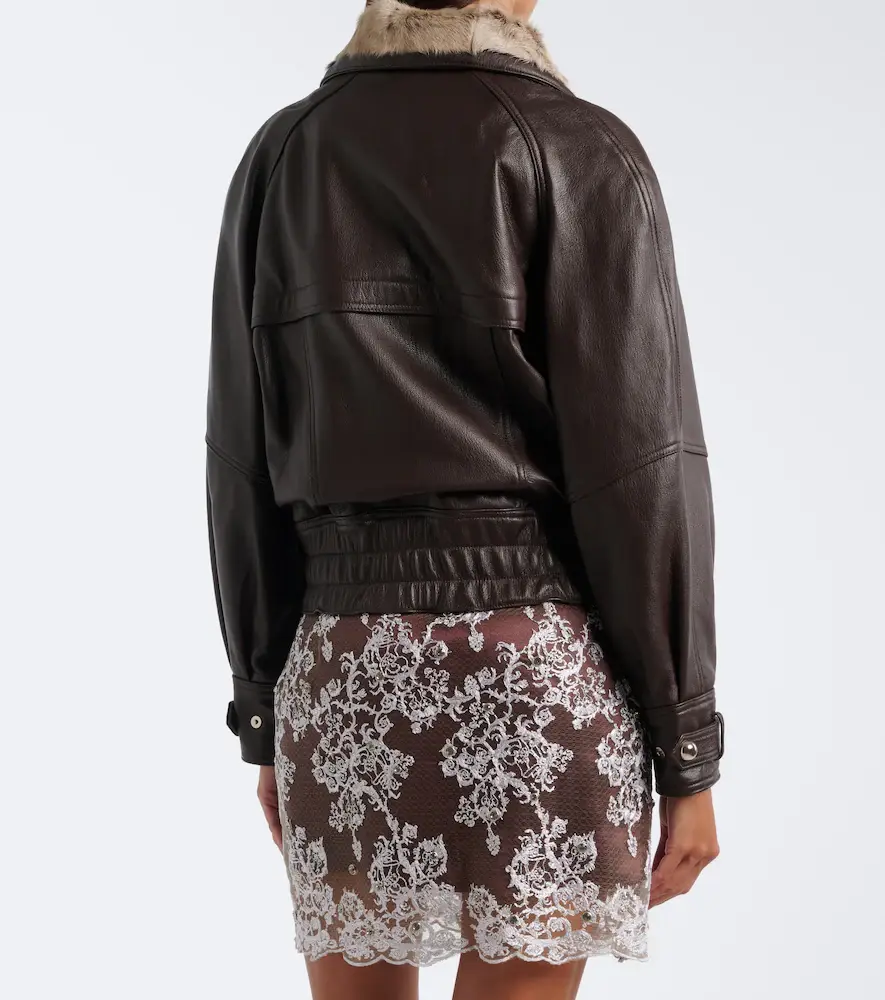 Jacques Wei Shearling-trimmed leather jacket | Thumbnail 2