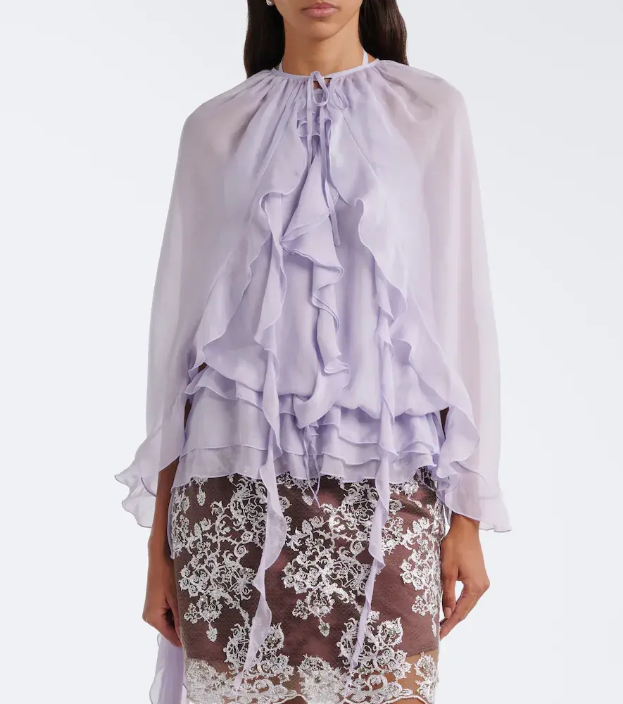 Jacques Wei Ruffled chiffon blouse | Thumbnail 2 Jacques Wei Ruffled chiffon blouse | Thumbnail 2