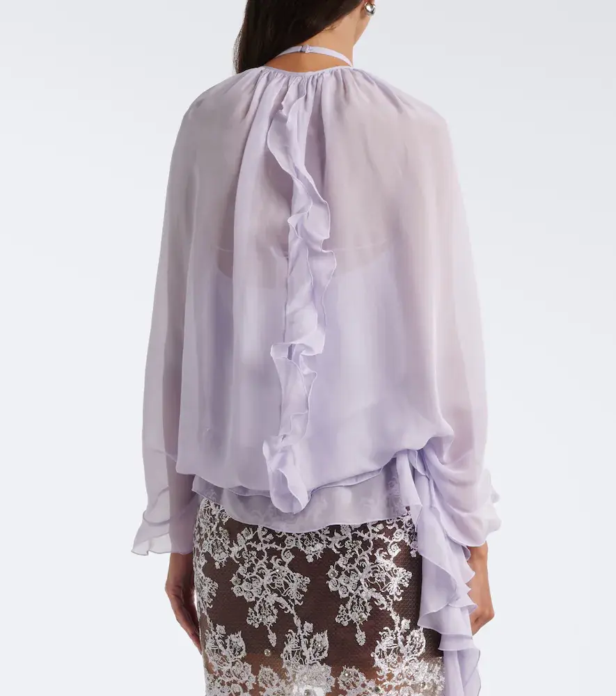 Jacques Wei Ruffled chiffon blouse | Thumbnail 3 Jacques Wei Ruffled chiffon blouse | Thumbnail 3