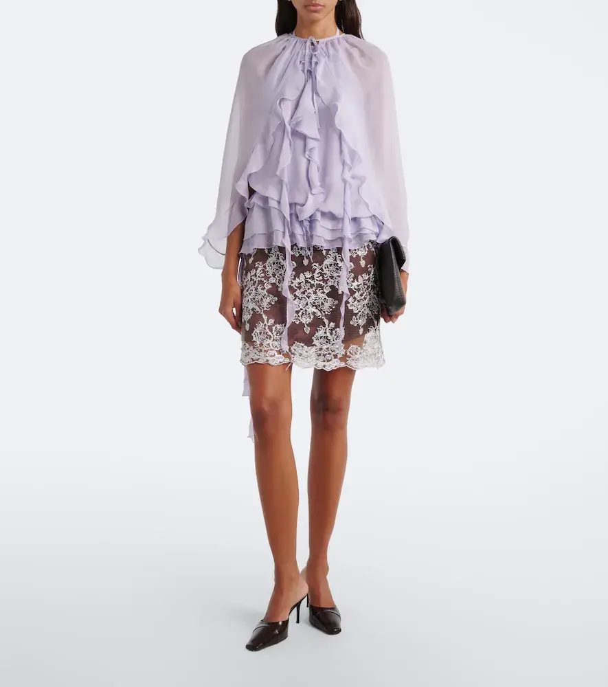 Jacques Wei Ruffled chiffon blouse | Thumbnail 4 Jacques Wei Ruffled chiffon blouse | Thumbnail 4