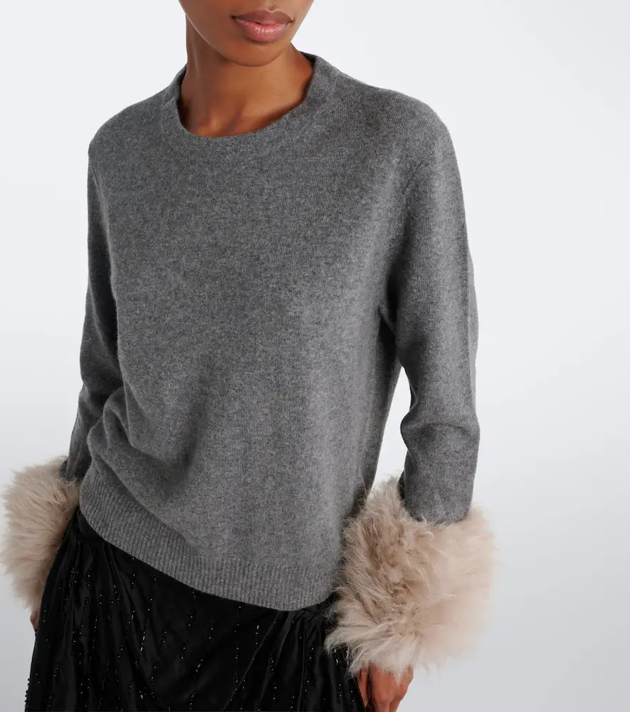 Jacques Wei Wool-trimmed cashmere sweater | Thumbnail 4