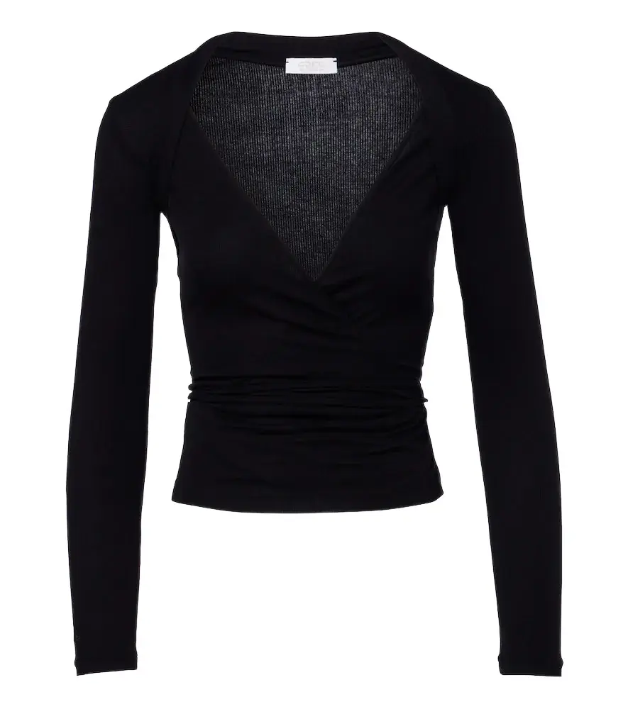 Eres Charlotte ribbed-knit wrap top