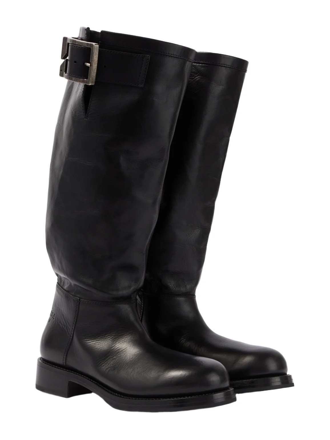 Motor leather knee-high boots Motor leather knee-high boots
