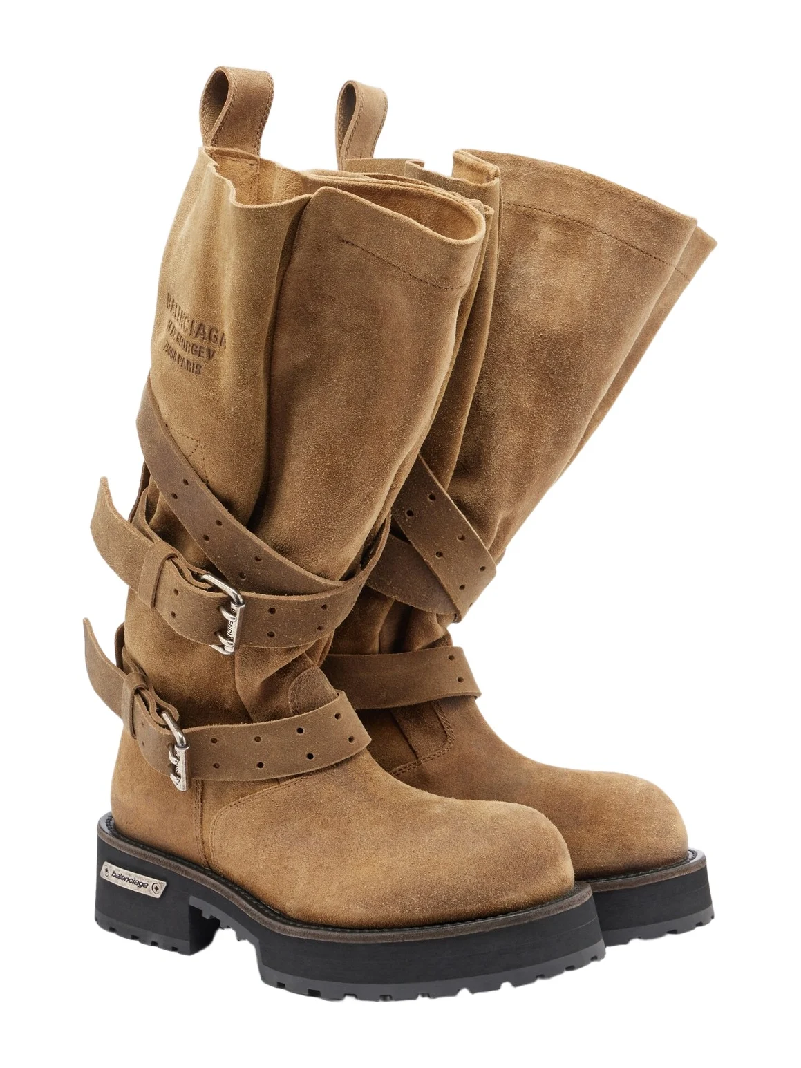 Balenciaga Venom suede biker boots