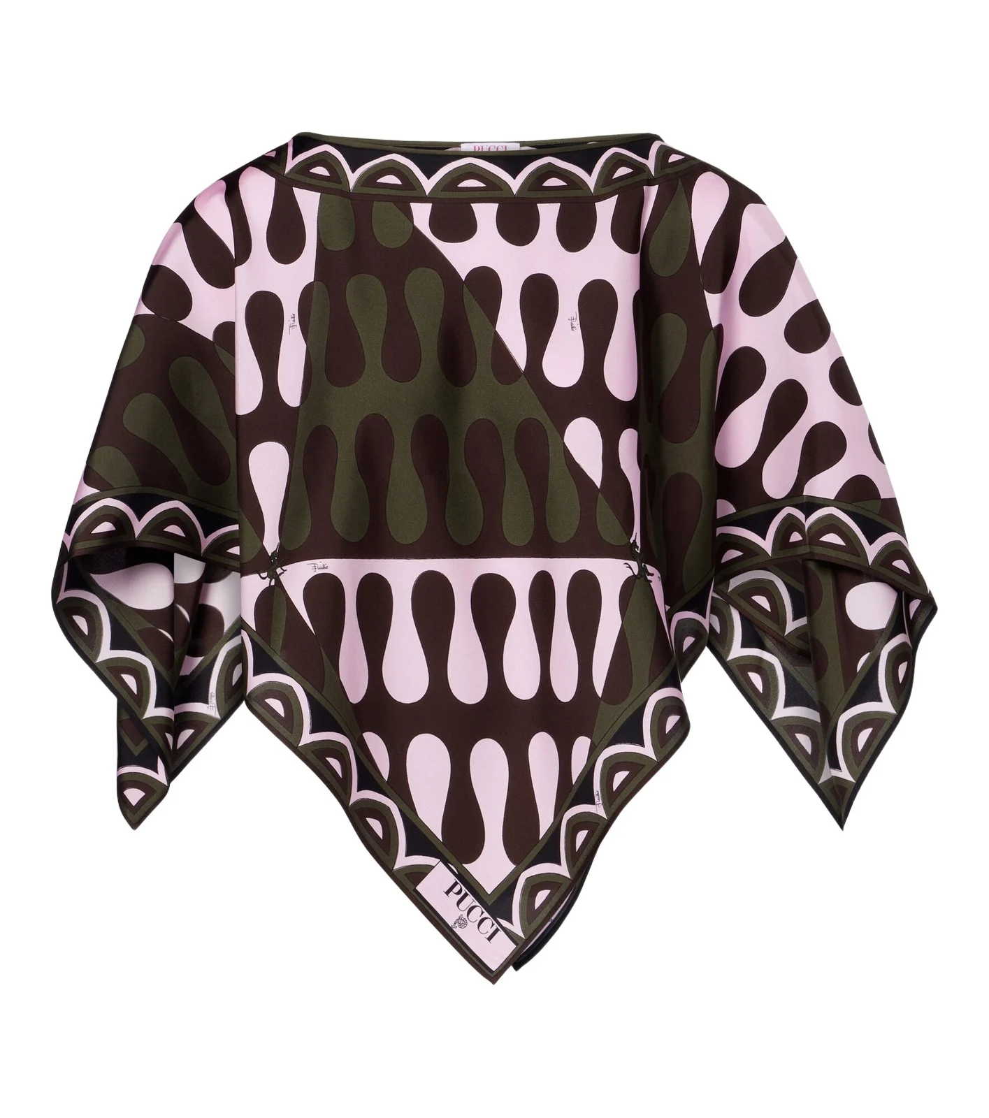 PUCCI Leocorno asymmetric silk twill top
