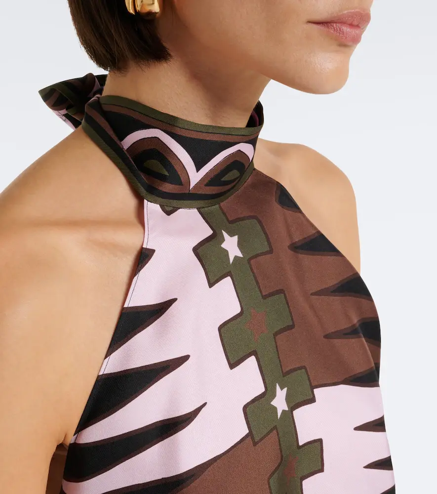 PUCCI Valdimontone halterneck silk twill top | Thumbnail 3 PUCCI Valdimontone halterneck silk twill top | Thumbnail 3