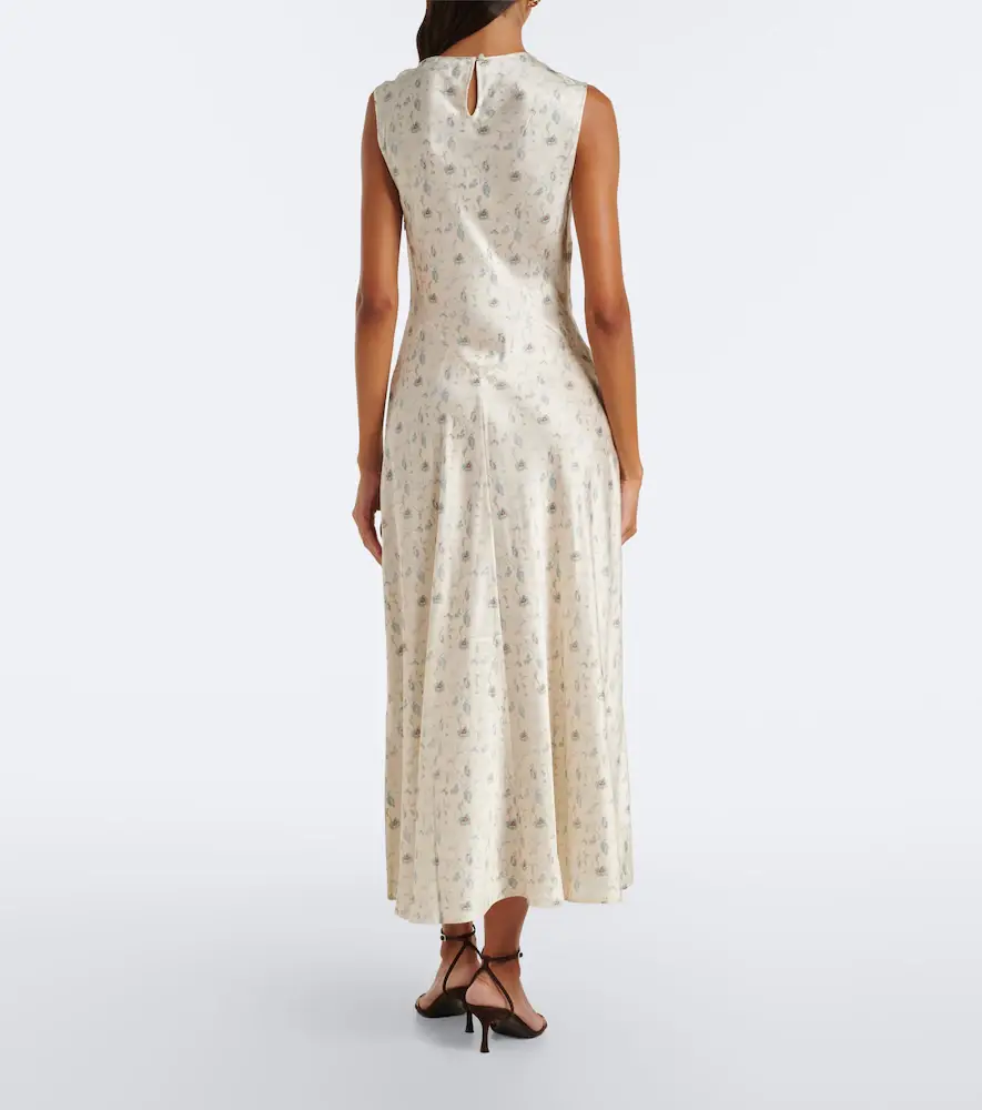 DÔEN Dôen Adelana floral silk satin midi dress | Thumbnail 2 DÔEN Dôen Adelana floral silk satin midi dress | Thumbnail 2