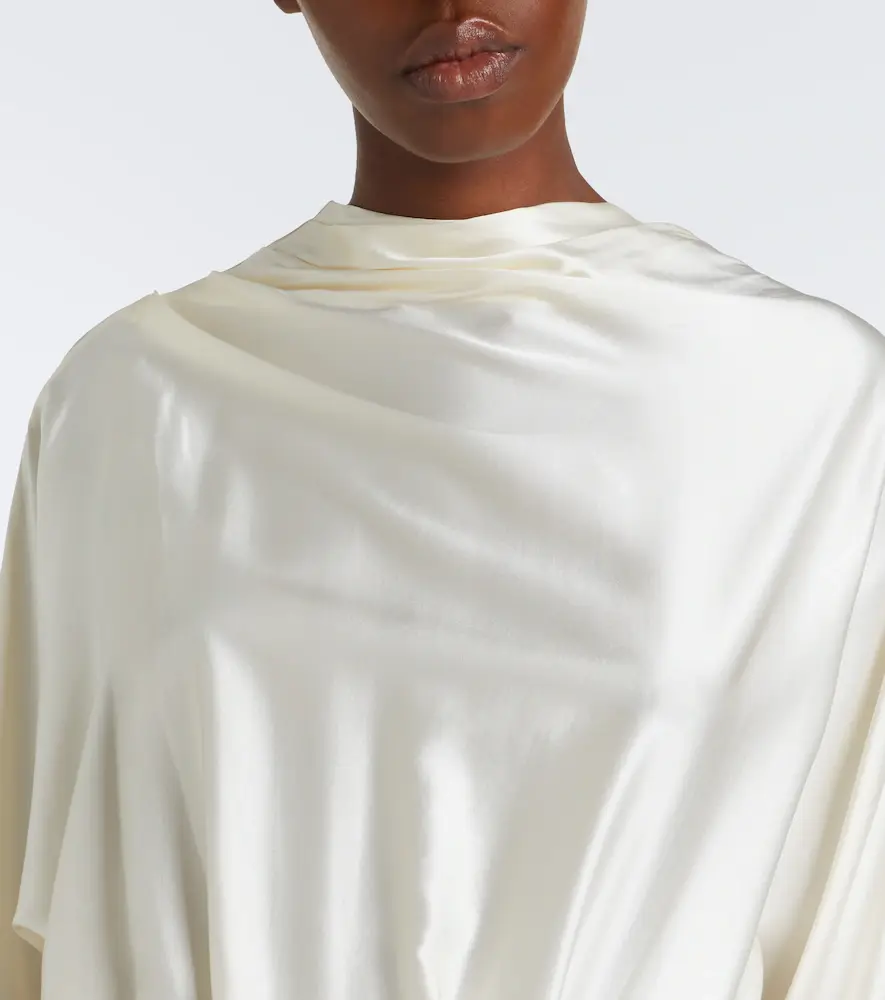 Staud Phoebe draped silk-blend midi dress | Thumbnail 6