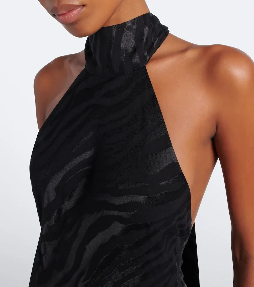 Rixo Maura open-back satin jacquard midi dress | Thumbnail 5