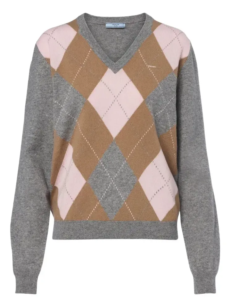 Argyle cashmere sweater