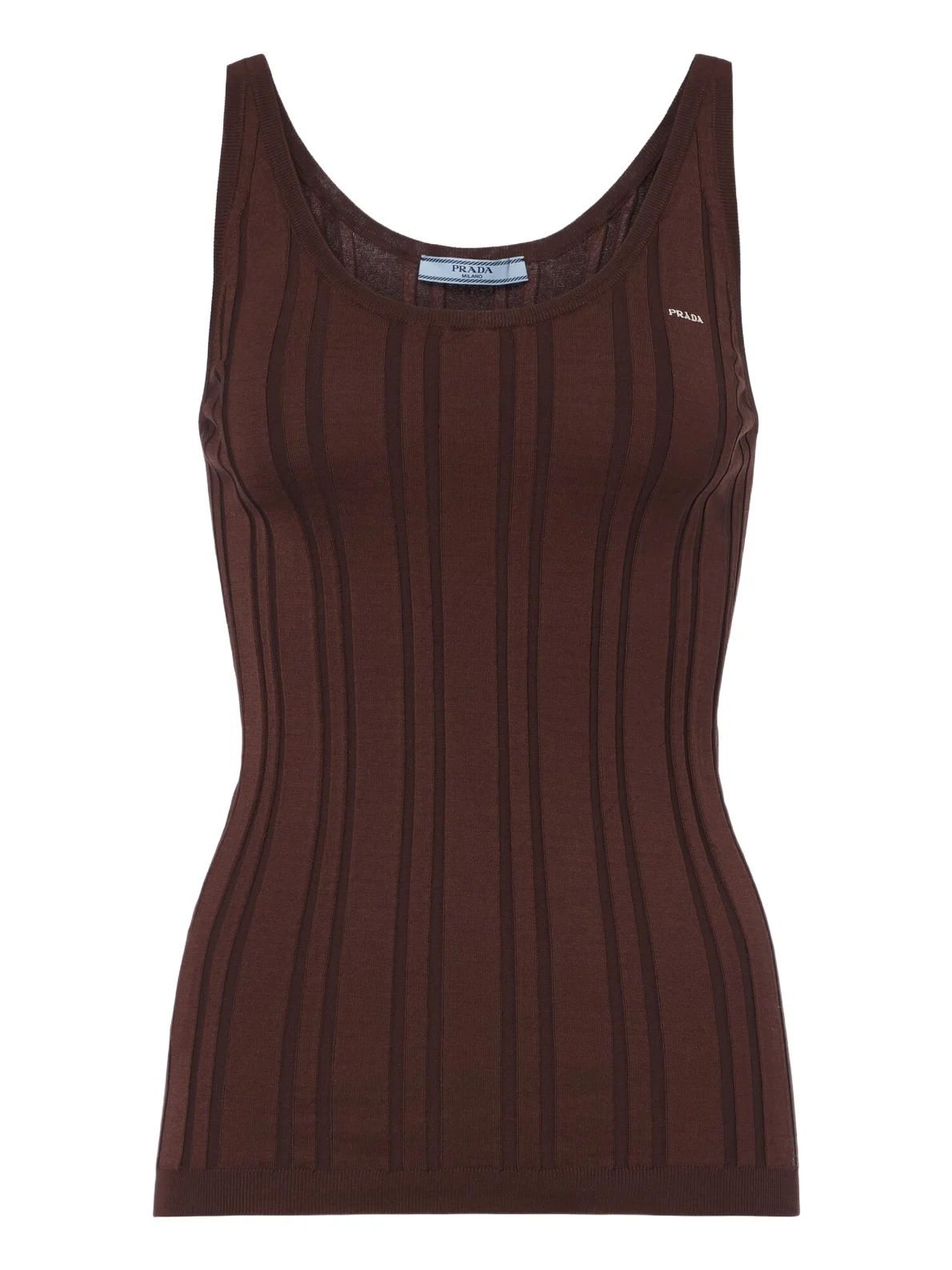 Prada Knitted cotton-blend tank top