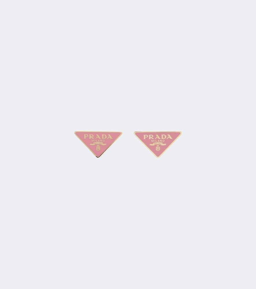 Prada Triangle enamel earrings