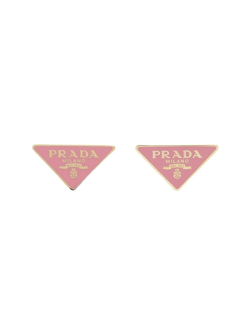 Prada Triangle enamel earrings