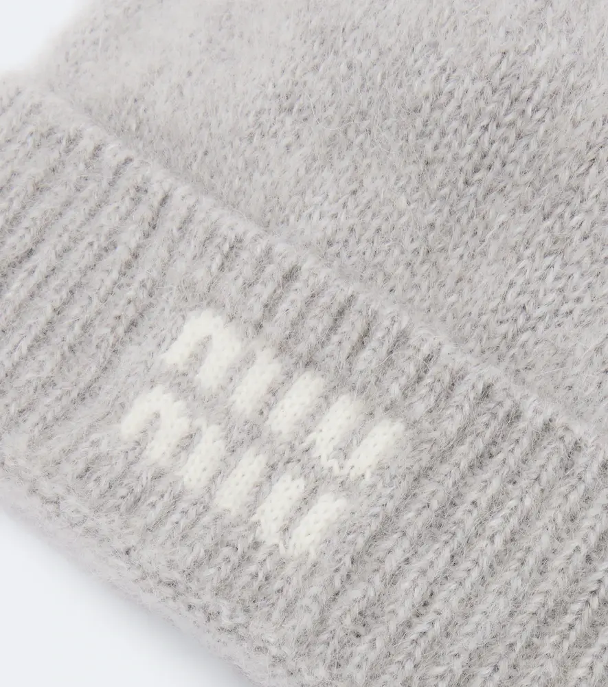 Miu Miu Logo mohair-blend beanie | Thumbnail 2 Miu Miu Logo mohair-blend beanie | Thumbnail 2