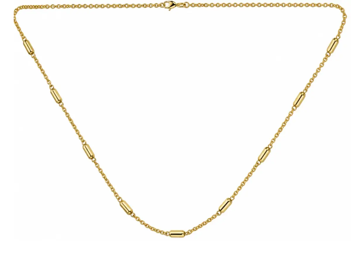 14K Gold Multi Chain Bar Necklace