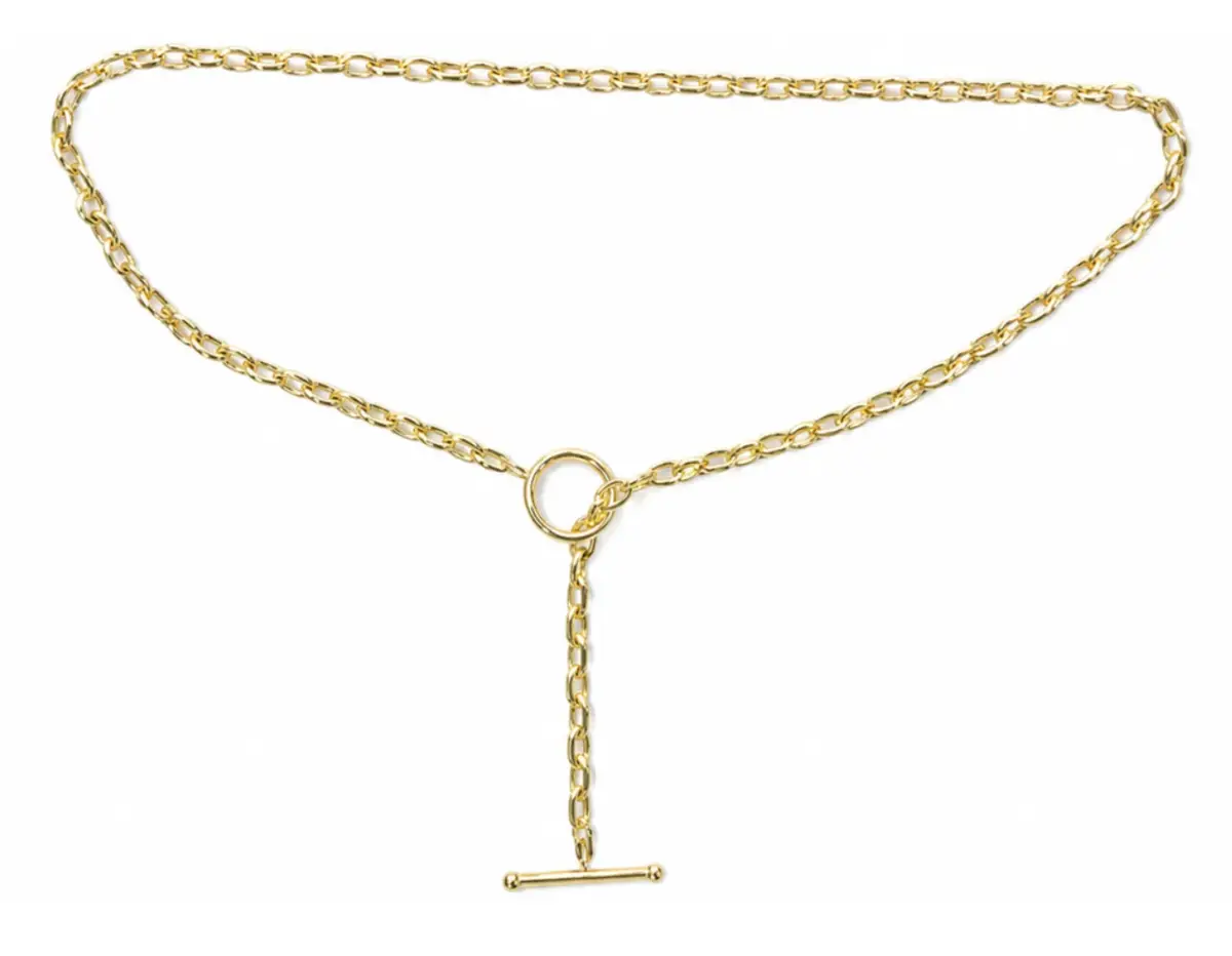 14K Gold Portuguese Chain Tie Necklace