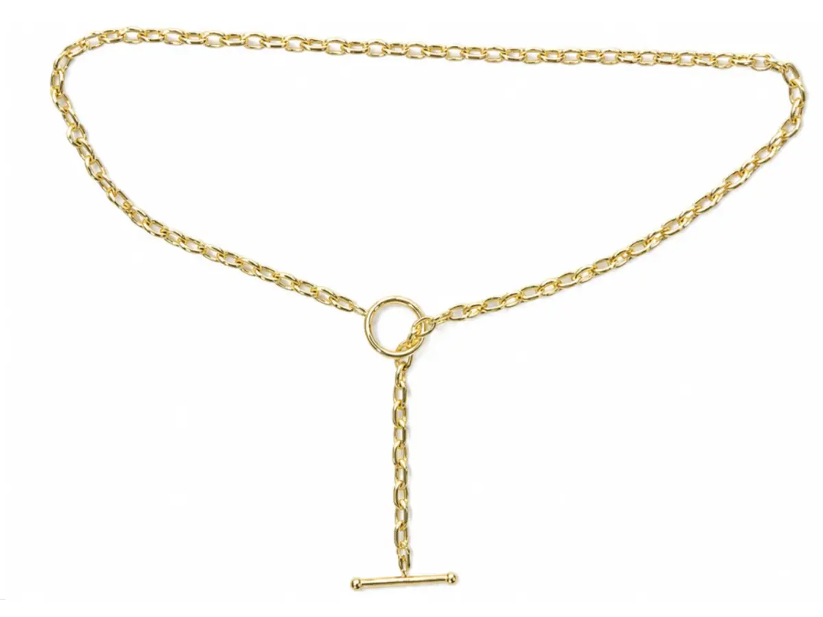 Wish Fine Jewelry 14K Gold Portuguese Chain Tie Necklace