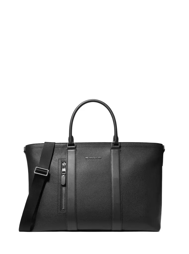 Michael Kors Collection Hudson Pebbled Leather Tote Bag in Black - One Size by Michael Kors Mens