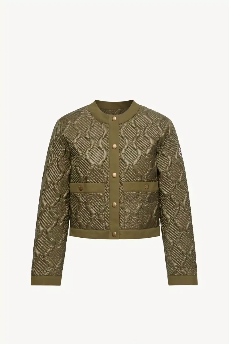 Moncler Libellule Geometric Quilted Short Down Jacket | Thumbnail 2
