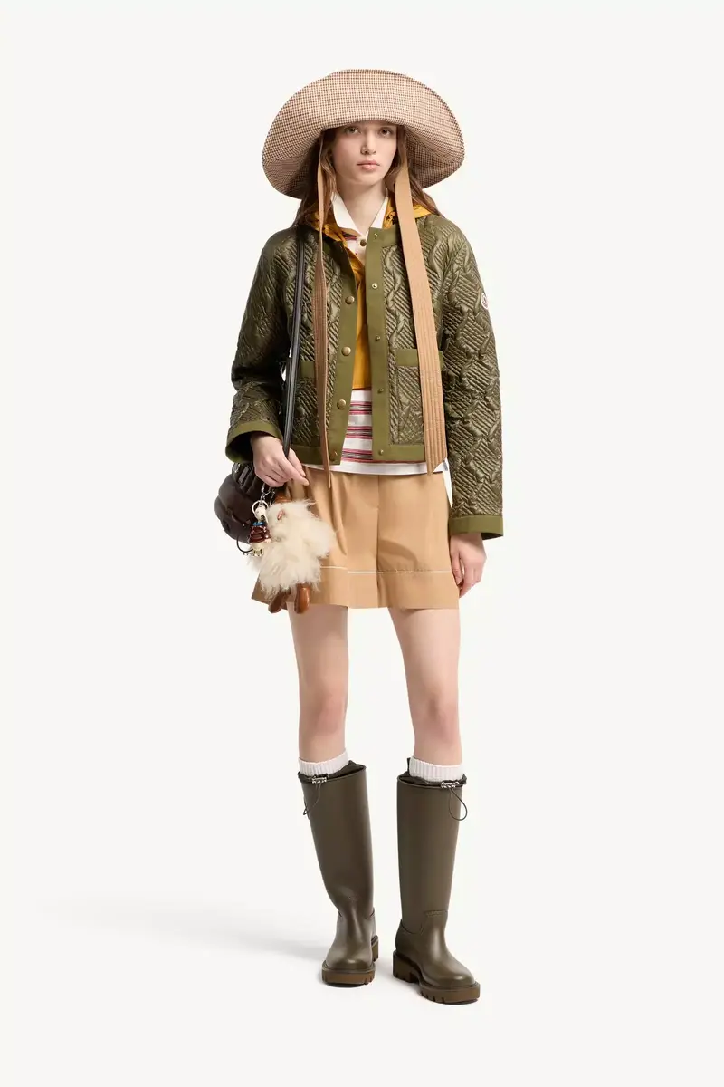Moncler Libellule Geometric Quilted Short Down Jacket | Thumbnail 3