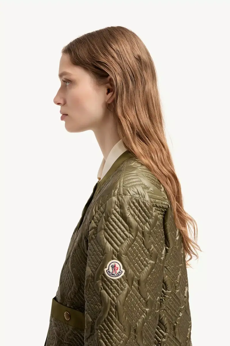 Moncler Libellule Geometric Quilted Short Down Jacket | Thumbnail 4