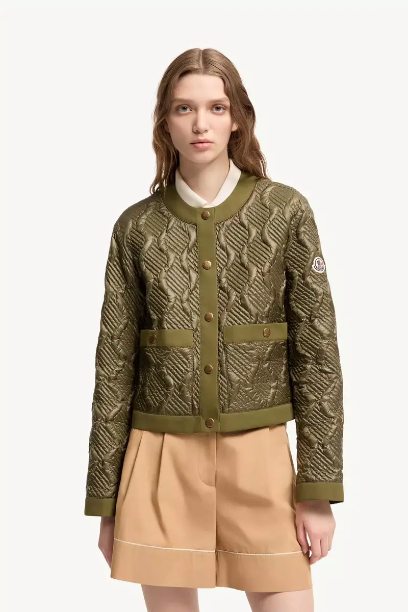 Moncler Libellule Geometric Quilted Short Down Jacket | Thumbnail 5