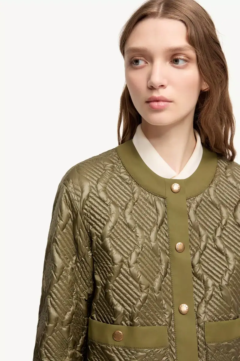 Moncler Libellule Geometric Quilted Short Down Jacket | Thumbnail 7