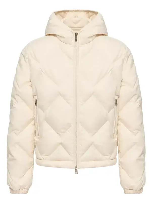 Arvouinne Hooded Triangle-quilted Short Down Jacket Arvouinne Hooded Triangle-quilted Short Down Jacket