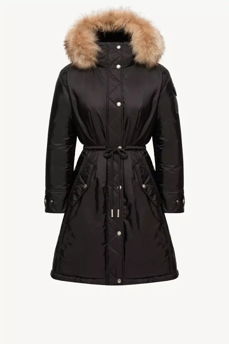 Moncler Moustique Hooded Shearling Trimmed Long Down Parka | Thumbnail 2 Moncler Moustique Hooded Shearling Trimmed Long Down Parka | Thumbnail 2