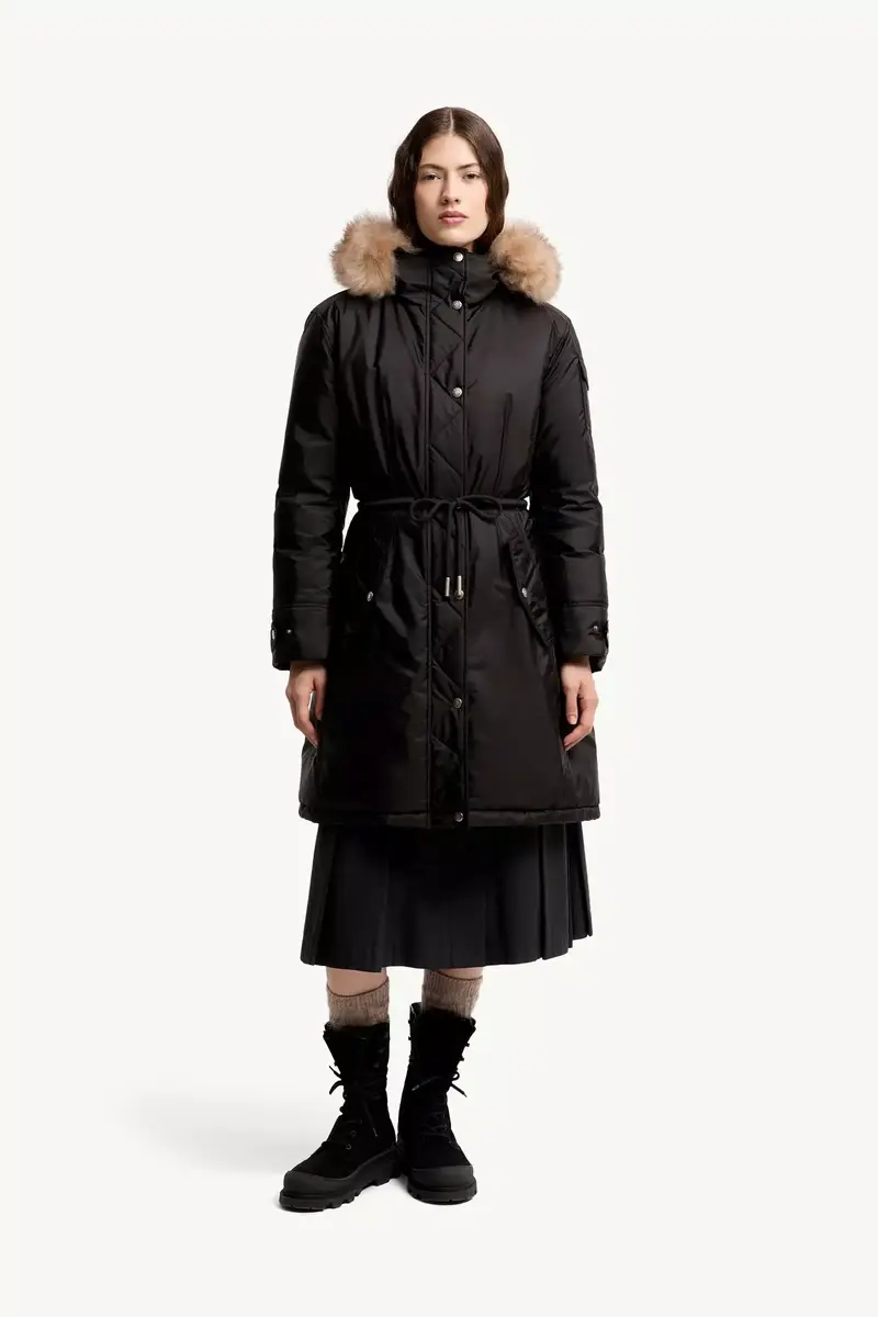 Moncler Moustique Hooded Shearling Trimmed Long Down Parka | Thumbnail 5 Moncler Moustique Hooded Shearling Trimmed Long Down Parka | Thumbnail 5