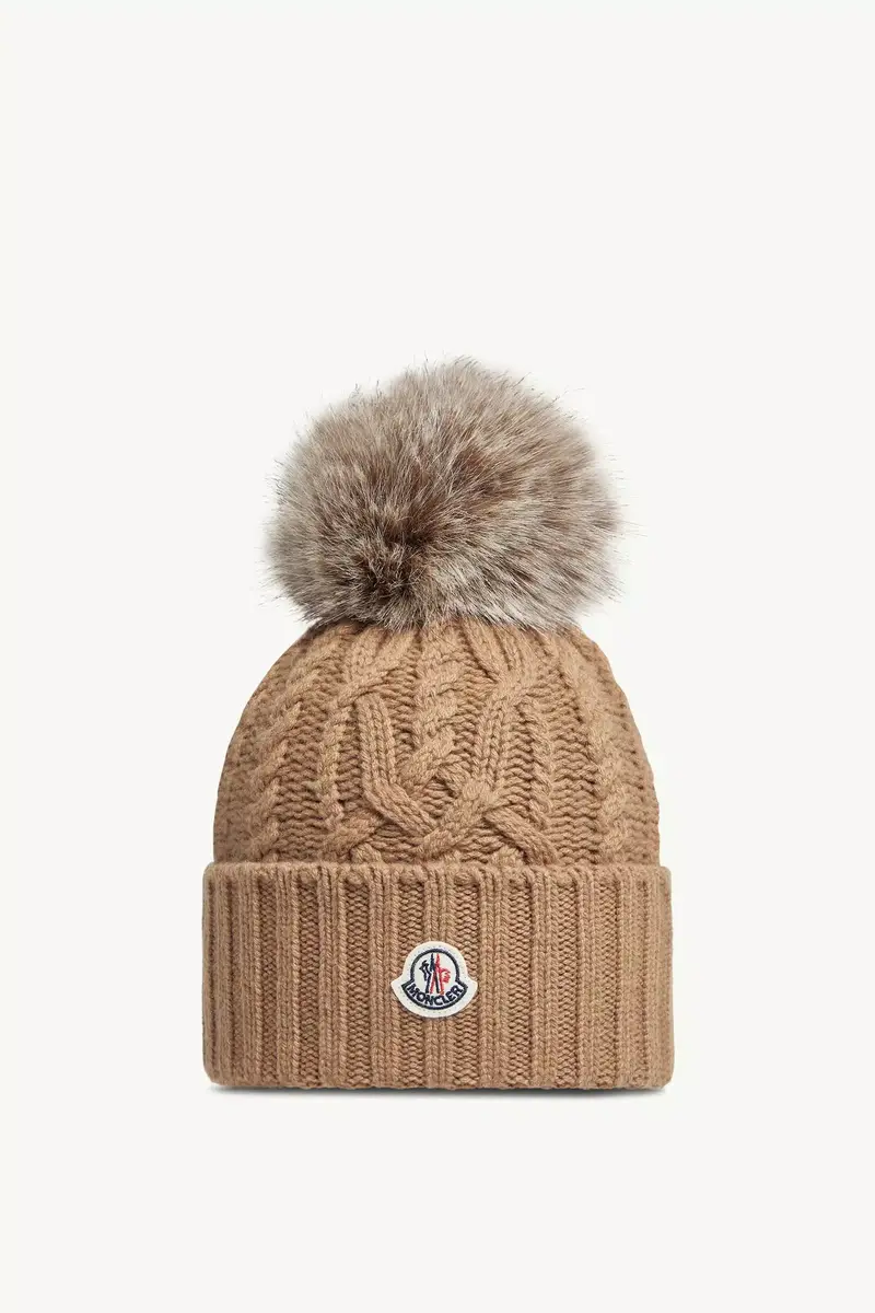 Moncler Wool & Cashmere Blend Beanie With Pom Pom | Thumbnail 2 Moncler Wool & Cashmere Blend Beanie With Pom Pom | Thumbnail 2