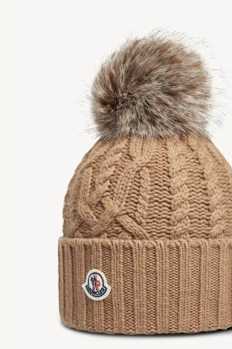 Moncler Wool & Cashmere Blend Beanie With Pom Pom | Thumbnail 4 Moncler Wool & Cashmere Blend Beanie With Pom Pom | Thumbnail 4