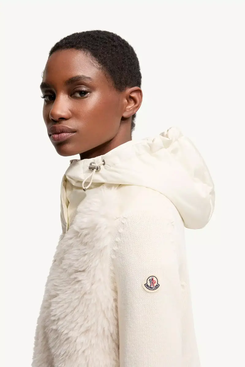 Moncler Wool & Cashmere Blend Padded Zip-up Cardigan | Thumbnail 4 Moncler Wool & Cashmere Blend Padded Zip-up Cardigan | Thumbnail 4