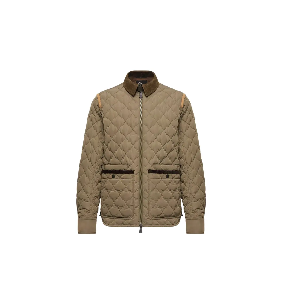 Moncler Grenoble Soleil Corduroy And Loden Trimmed Down Shirt Jacket