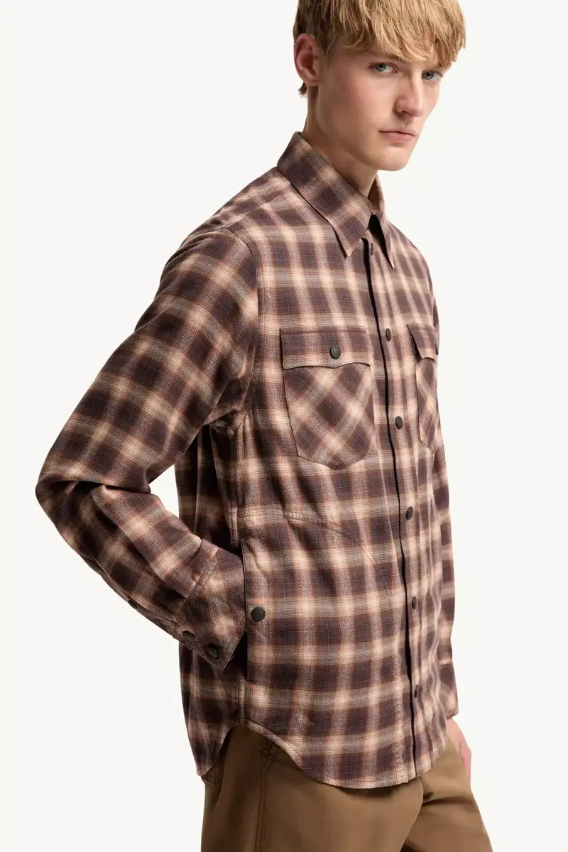 Moncler Grenoble Check Cotton Blend Long Sleeve Shirt | Thumbnail 7 Moncler Grenoble Check Cotton Blend Long Sleeve Shirt | Thumbnail 7