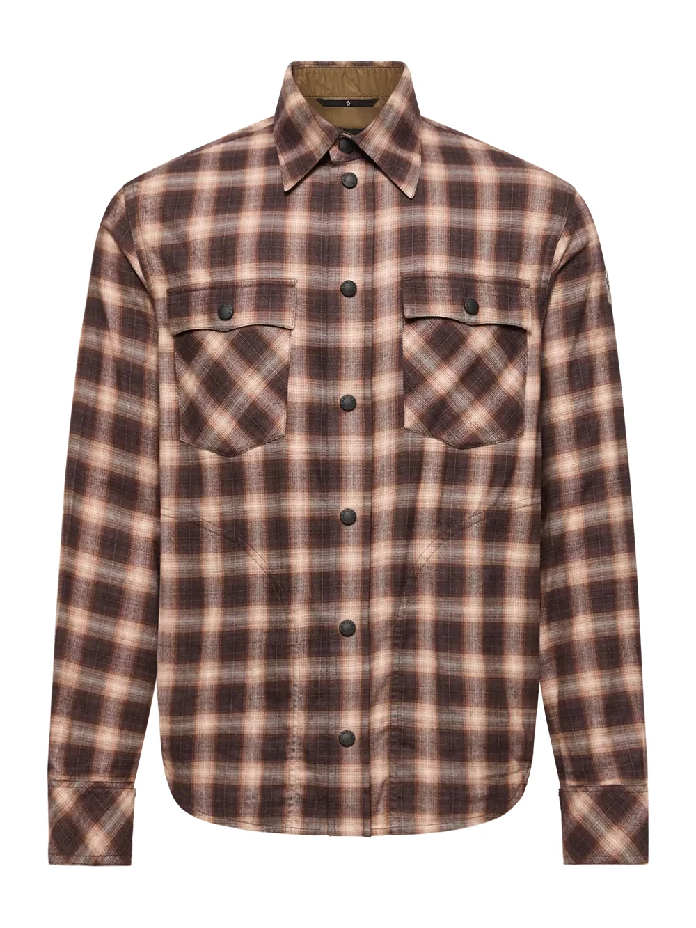 Moncler Grenoble Check Cotton Blend Long Sleeve Shirt