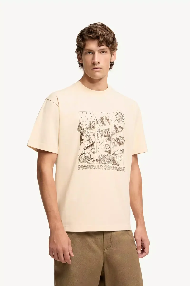 Moncler Grenoble Mountain Landscape Print Cotton T-shirt | Thumbnail 5 Moncler Grenoble Mountain Landscape Print Cotton T-shirt | Thumbnail 5