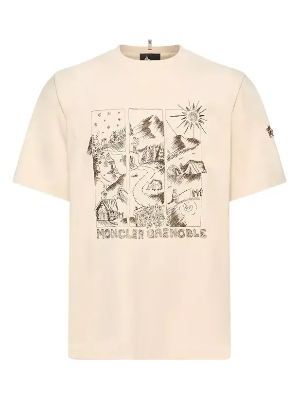Mountain Landscape Print Cotton T-shirt Mountain Landscape Print Cotton T-shirt