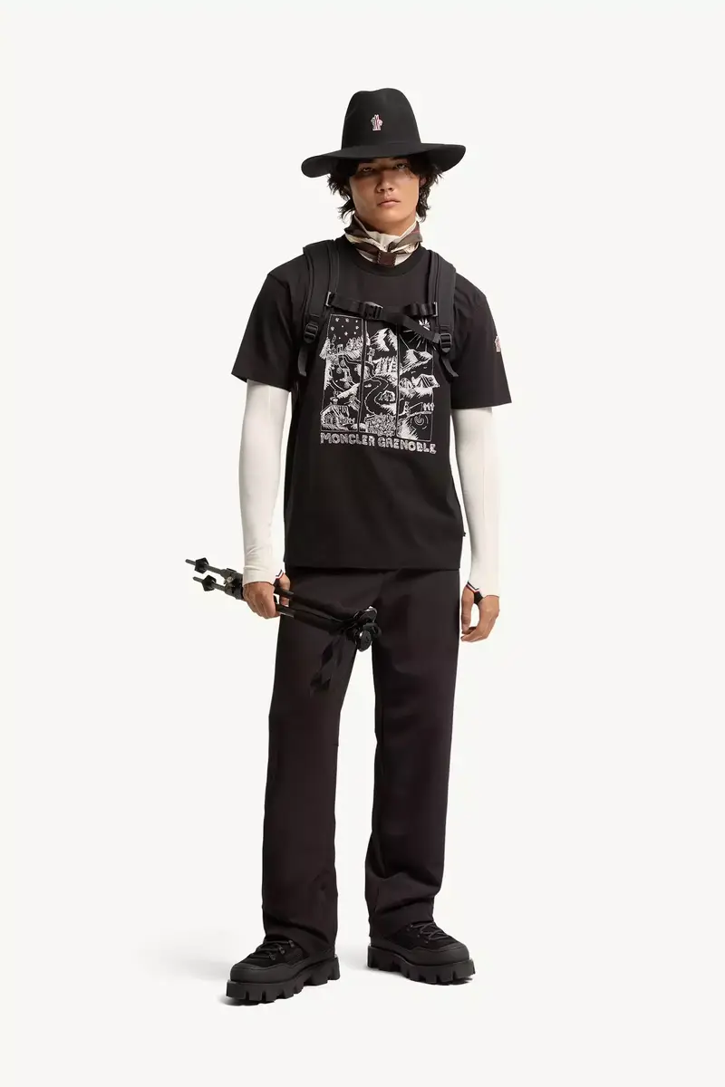 Moncler Grenoble Mountain Landscape Print Cotton T-shirt | Thumbnail 3 Moncler Grenoble Mountain Landscape Print Cotton T-shirt | Thumbnail 3