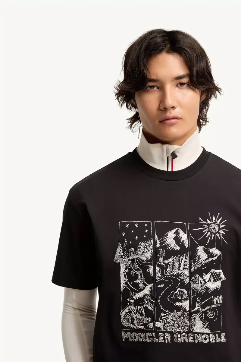 Moncler Grenoble Mountain Landscape Print Cotton T-shirt | Thumbnail 7 Moncler Grenoble Mountain Landscape Print Cotton T-shirt | Thumbnail 7