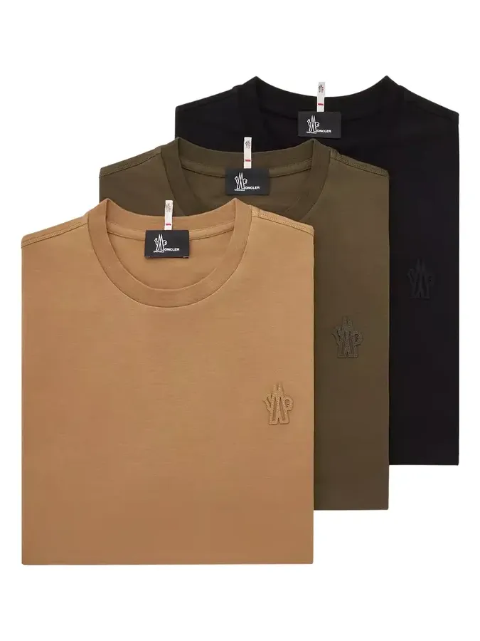 Moncler Grenoble Logo Patch Cotton Blend T-shirt (three Pack)