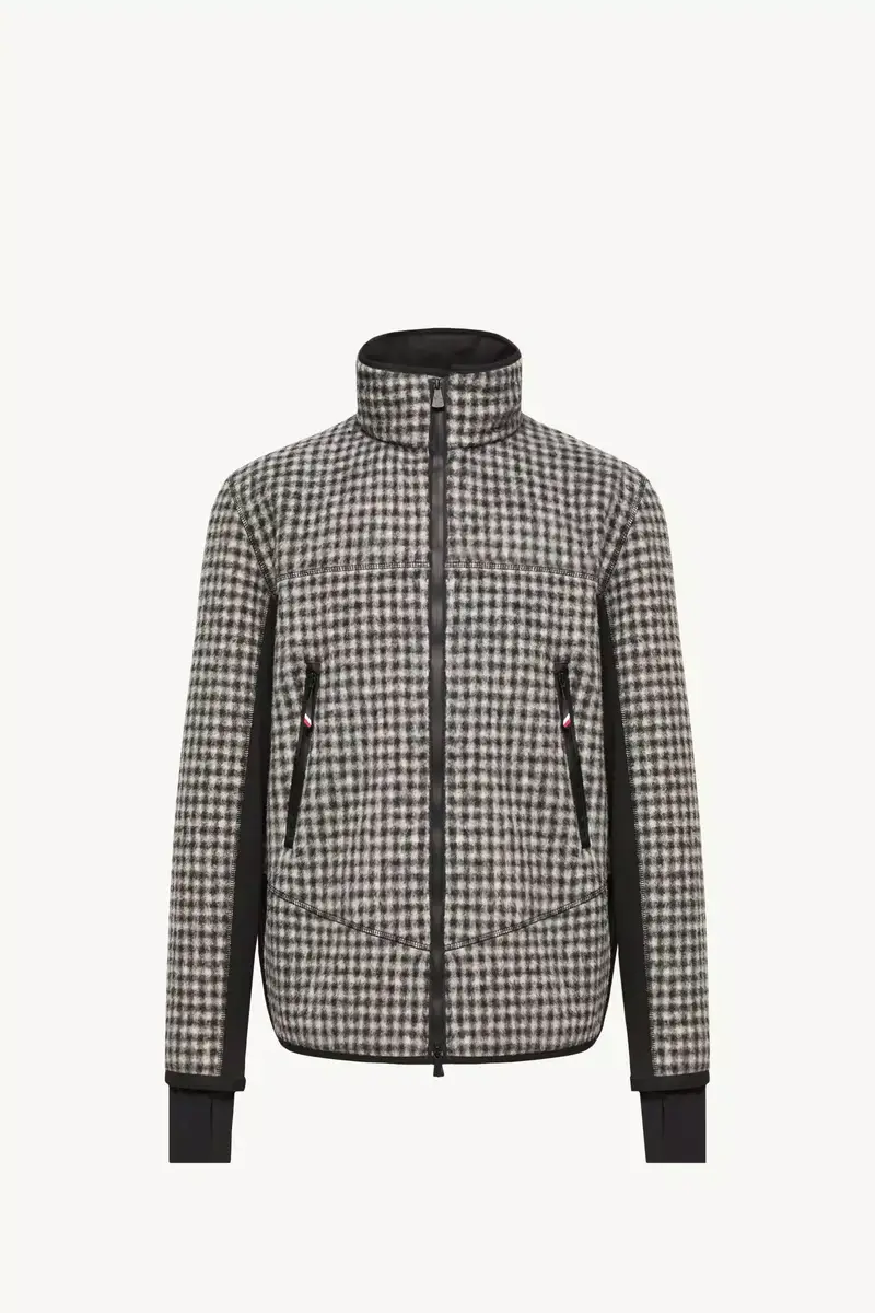 Moncler Grenoble Wool Blend Vichy Zip-up Sweatshirt | Thumbnail 2 Moncler Grenoble Wool Blend Vichy Zip-up Sweatshirt | Thumbnail 2