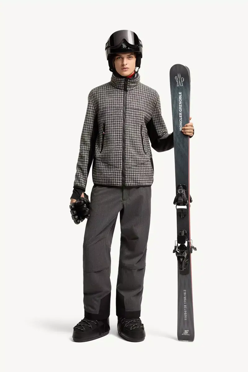 Moncler Grenoble Wool Blend Vichy Zip-up Sweatshirt | Thumbnail 3 Moncler Grenoble Wool Blend Vichy Zip-up Sweatshirt | Thumbnail 3