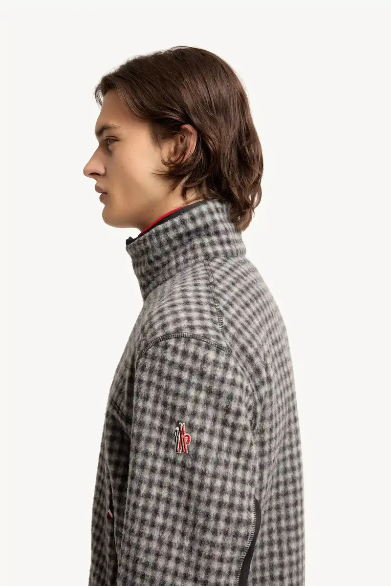 Moncler Grenoble Wool Blend Vichy Zip-up Sweatshirt | Thumbnail 4 Moncler Grenoble Wool Blend Vichy Zip-up Sweatshirt | Thumbnail 4